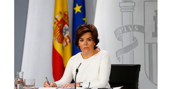 Soraya Sáenz de Santamaría, vicepresidenta del Gobierno, durante su comparecencia en el Consejo de Ministros del 13 de octubre.