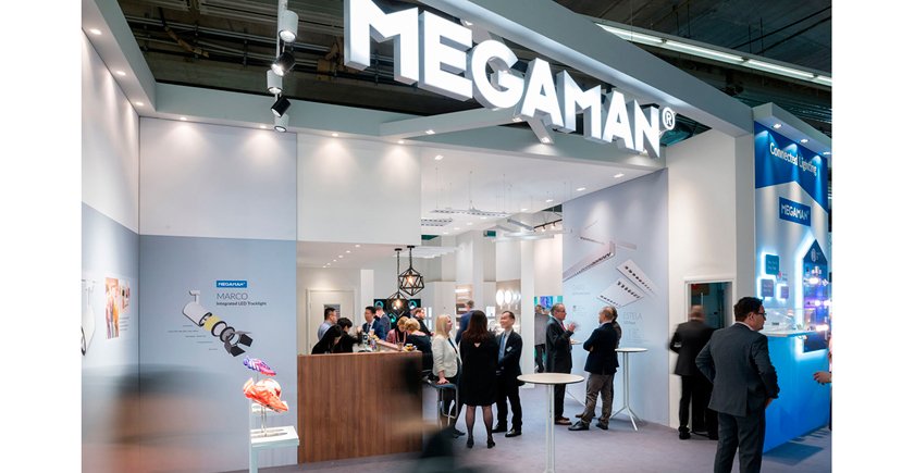 Stand de Megaman en Light + Building 2018. El fabricante dispone ya de más de 1.500 referencias en luminarias Led.