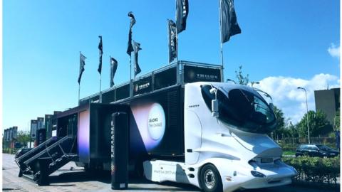 Camión de la gira europea Trilux Truck Tour 2018.