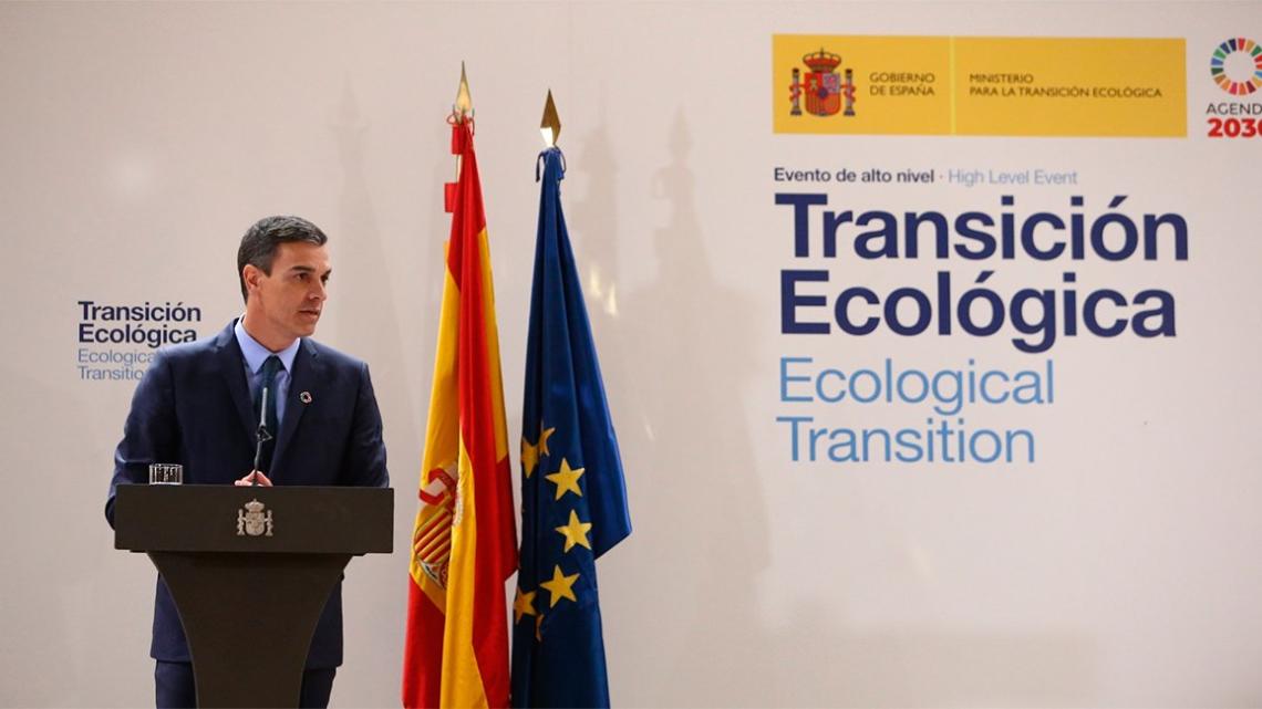 Pedro Sánchez, presidente del Gobierno, durante la jornada sobre Transición Ecológica el 18 de enero.