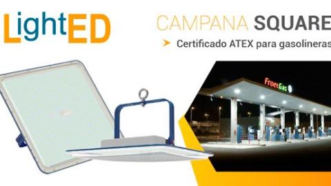 La campana LED Square cuenta con certificado ATEX.