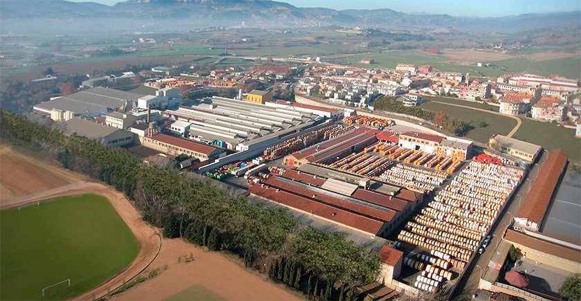 Vista aérea de la fábrica de Manlleu.