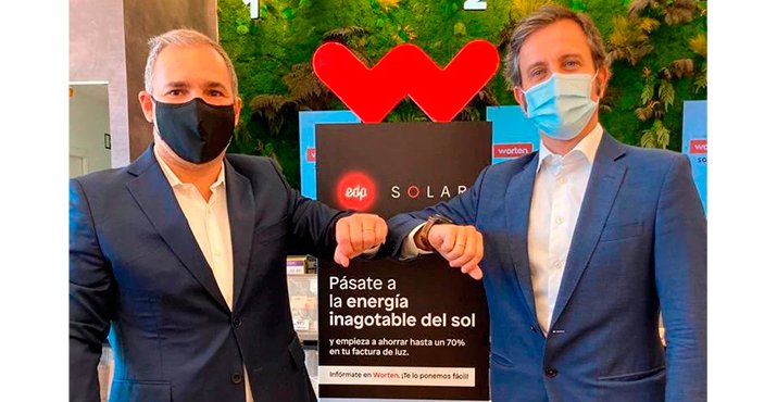 Gonçalo Carvalho, director comercial de Worten España, y Gabriel Nebreda, director de EDP Solar.