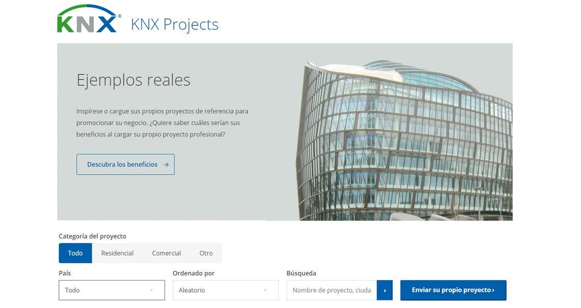 Página Proyectos de la nueva web de KNX España.