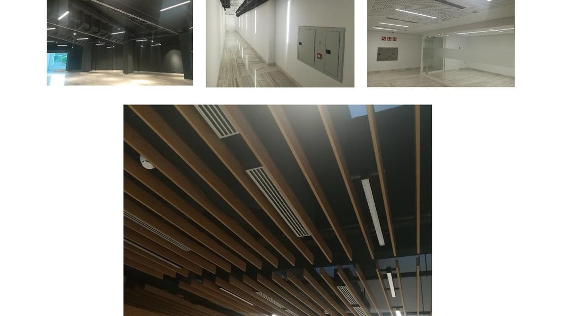 Ejemplos de instalación adosada a techo, suspendida y empotrada a pared y techo técnico.