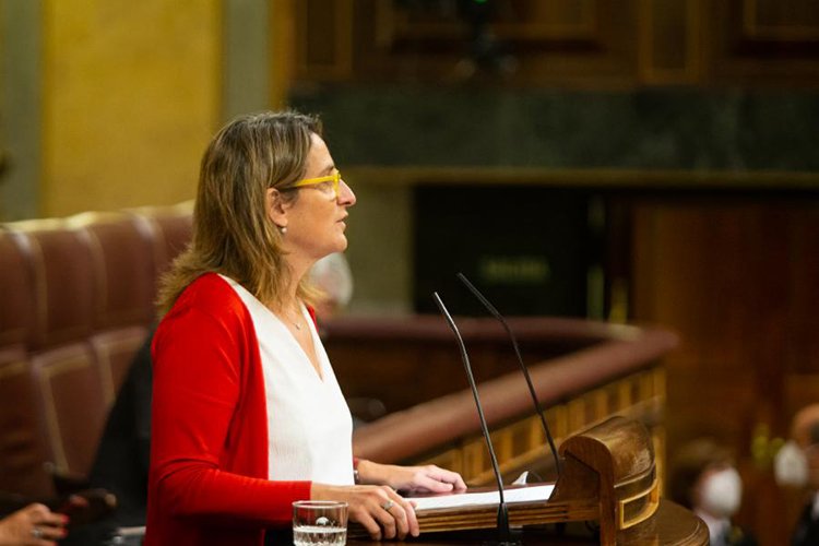 Teresa Ribera, durante su intervención en el Congreso de los Diputados. Foto: Moncloa.