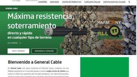 Página de inicio de la nueva web de General Cable.