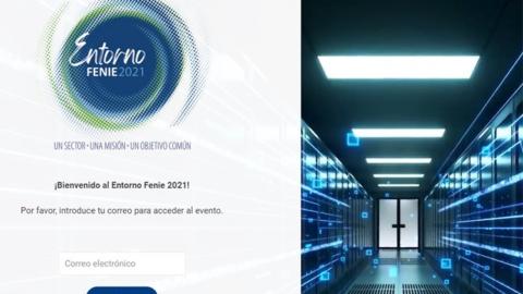 Interfaz de la web corporativa del evento Entorno FENIE 2021.