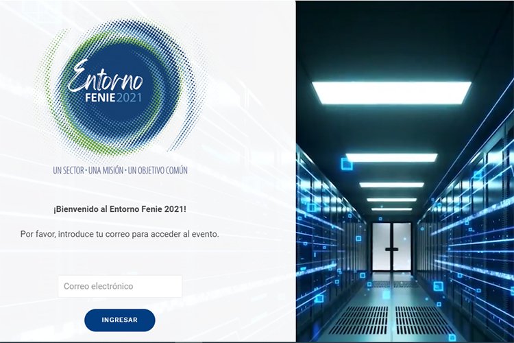 Interfaz de la web corporativa del evento Entorno FENIE 2021.