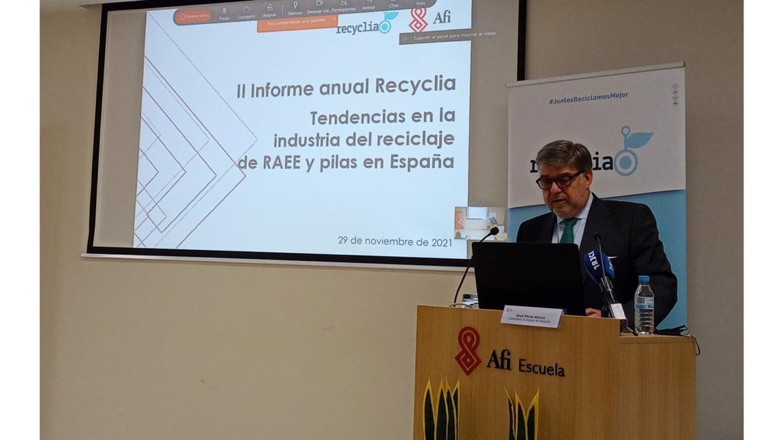 José Pérez, consejero delegado de Recyclia en la presentación del segundo informe anual.