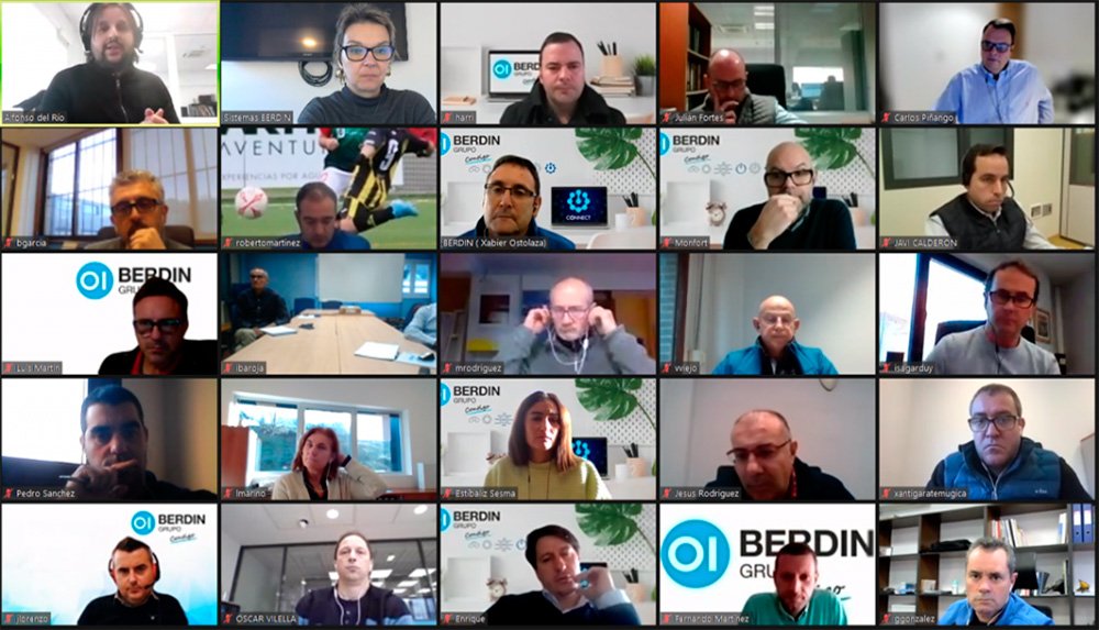 Imagen de la reunión digital celebrada por Berdin Grupo.