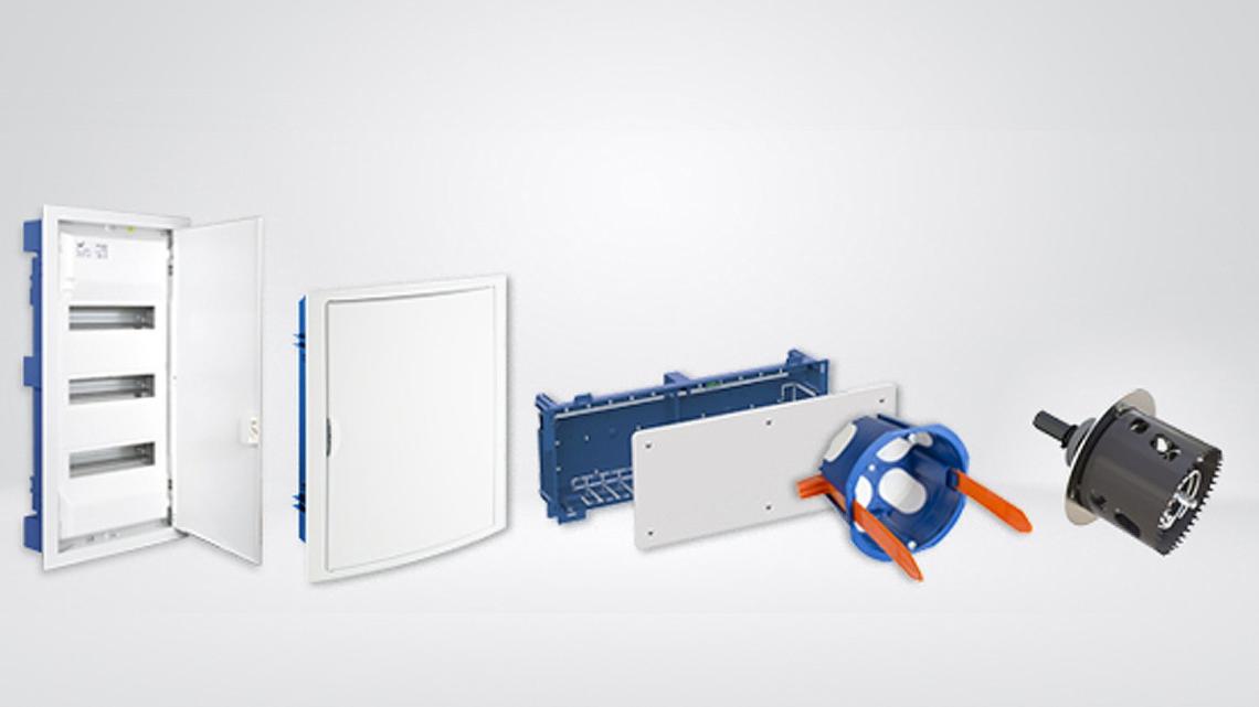 La serie Blue incluye cajas para mecanismos, cajas de conexión, distribución y telecomunicaciones.