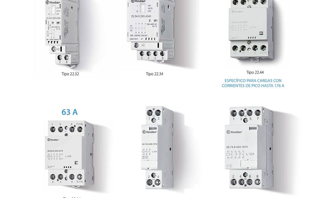 Finder incluye entre su oferta los contactores modulares de la Serie 22.