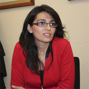 Alicia Quirós, durante el encuentro con la prensa. Su trayectoria profesional ha estado vinculada los últimos años al Grupo Thales.