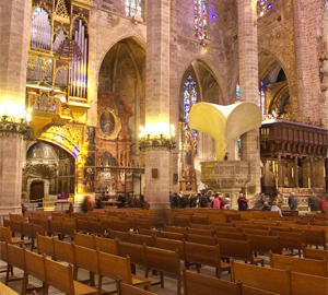 Interior de la catedral de Palma de Mallorca.