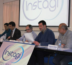 Imagen de la asamblea general de la Asociación de Instaladores y Mantenedores de Gipuzkoa (Instagi), el pasado 28 de febrero.