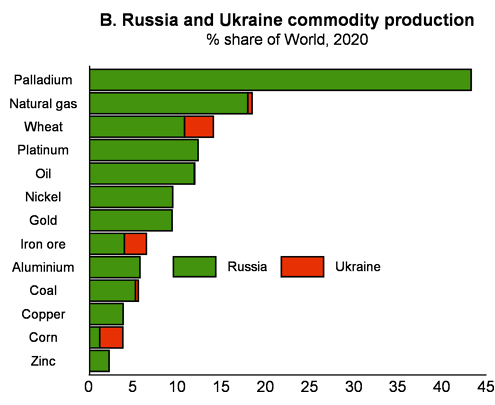 OCDE Producción materias primas Rusia Ucrania