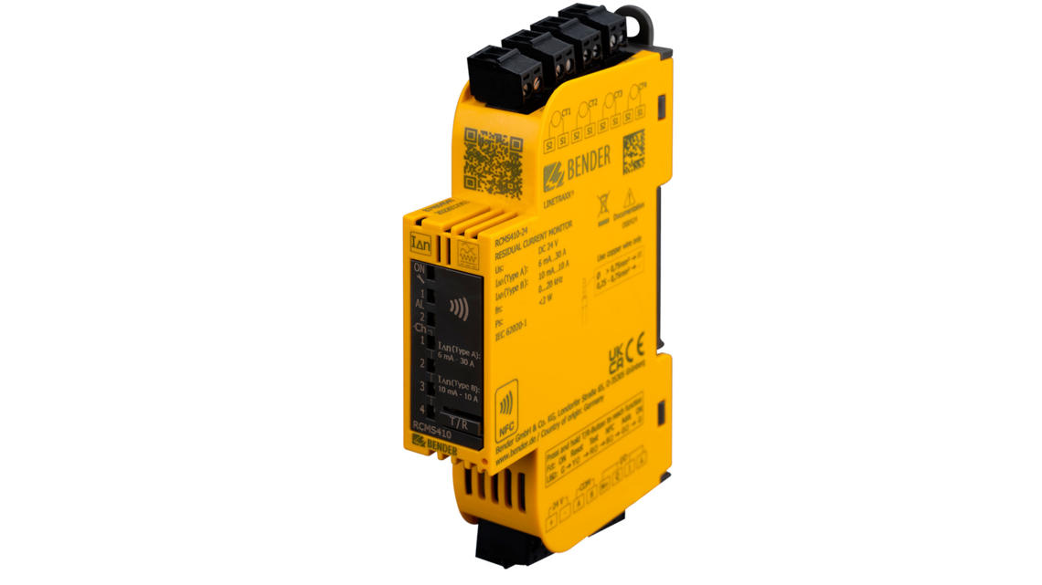 Monitor de corriente residual LINETRAXX® SmartDetect RCMS410, de Bender.